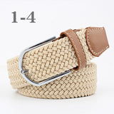 Female Single Colored Casual Knitted Pin Buckle Belts