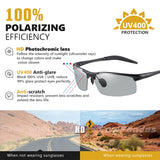 Polarized Aluminium Rimless Photochromic Sunglasses