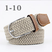 Female Single Colored Casual Knitted Pin Buckle Belts