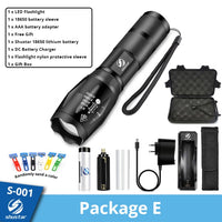 Ultra Bright LED Torch L2/V6 5 Switch Mode Waterproof With Zoomable Lens 18650 battery