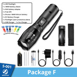 Ultra Bright LED Torch L2/V6 5 Switch Mode Waterproof With Zoomable Lens 18650 battery