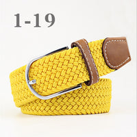 Female Single Colored Casual Knitted Pin Buckle Belts