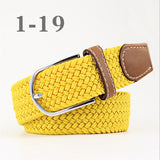 Female Single Colored Casual Knitted Pin Buckle Belts