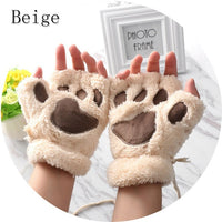 Winter Warm Fingerless Paw Gloves