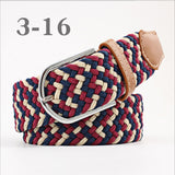 Female Multi Colored Casual Knitted Pin Buckle Belts