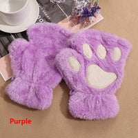 Winter Warm Fingerless Paw Gloves