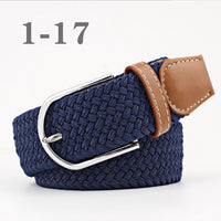 Female Single Colored Casual Knitted Pin Buckle Belts