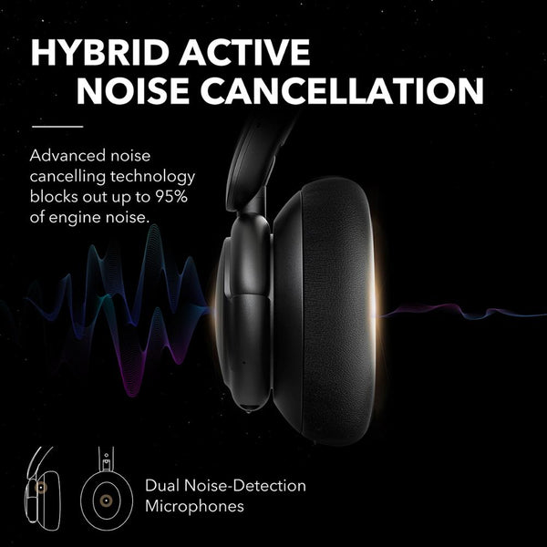 Bluetooth Noise Cancelling Headphones Hi Res 40 Hours Play Time