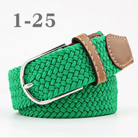 Female Single Colored Casual Knitted Pin Buckle Belts