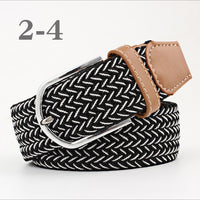 Female Single Colored Casual Knitted Pin Buckle Belts