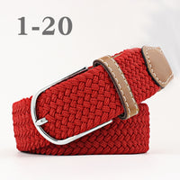 Female Single Colored Casual Knitted Pin Buckle Belts