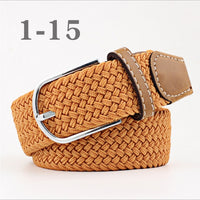 Female Single Colored Casual Knitted Pin Buckle Belts