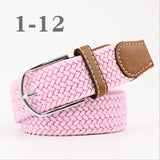 Female Single Colored Casual Knitted Pin Buckle Belts