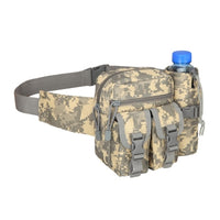 Tactical Waist Bag - 4 Large Pockets & Water Bottle Holder