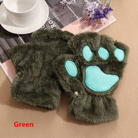 Winter Warm Fingerless Paw Gloves