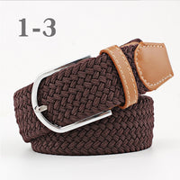 Female Single Colored Casual Knitted Pin Buckle Belts