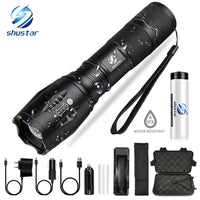 Ultra Bright LED Torch L2/V6 5 Switch Mode Waterproof With Zoomable Lens 18650 battery