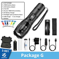 Ultra Bright LED Torch L2/V6 5 Switch Mode Waterproof With Zoomable Lens 18650 battery