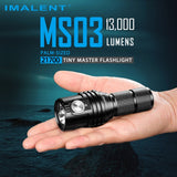 Powerful Pocket Rocket MS03W LED Torch 13000LM Rechargeable & Waterproof to 2 Meters With 4000mAh 21700 Li-ion battery