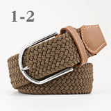 Female Single Colored Casual Knitted Pin Buckle Belts