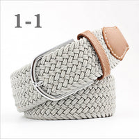 Female Single Colored Casual Knitted Pin Buckle Belts