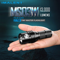 Powerful Pocket Rocket MS03W LED Torch 13000LM Rechargeable & Waterproof to 2 Meters With 4000mAh 21700 Li-ion battery