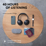 Bluetooth Noise Cancelling Headphones Hi Res 40 Hours Play Time