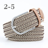 Female Single Colored Casual Knitted Pin Buckle Belts