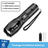 Ultra Bright LED Torch L2/V6 5 Switch Mode Waterproof With Zoomable Lens 18650 battery