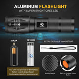 Ultra Bright LED Torch L2/V6 5 Switch Mode Waterproof With Zoomable Lens 18650 battery