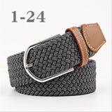 Female Single Colored Casual Knitted Pin Buckle Belts