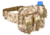 Tactical Waist Bag - 4 Large Pockets & Water Bottle Holder