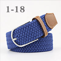 Female Single Colored Casual Knitted Pin Buckle Belts