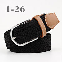 Female Single Colored Casual Knitted Pin Buckle Belts