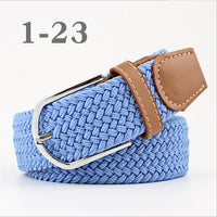 Female Single Colored Casual Knitted Pin Buckle Belts