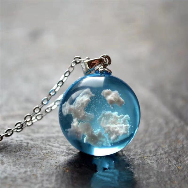 Beautiful Blue Sky & Clear Sky White Cloud Chain Necklaces