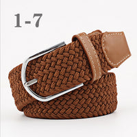 Female Single Colored Casual Knitted Pin Buckle Belts