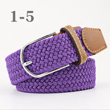 Female Single Colored Casual Knitted Pin Buckle Belts