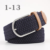 Female Single Colored Casual Knitted Pin Buckle Belts