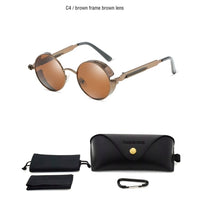 Gothic Steampunk Sunglasses Polarized UV400 Blocks 100% UAV & UVB Rays - High Quality Metal Frame