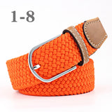 Female Single Colored Casual Knitted Pin Buckle Belts