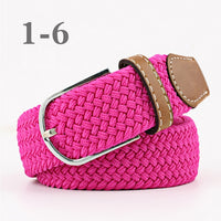 Female Single Colored Casual Knitted Pin Buckle Belts