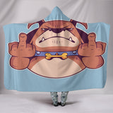 Rude Bulldog Hooded Blanket