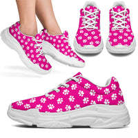 Paw Print Hot Pink Chunky Sneakers (White)