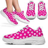 Paw Print Hot Pink Chunky Sneakers (White)