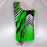 Racing Style Green & White Stripes Vibes Hooded Blanket