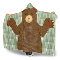 Bear Hooded Blanket - White