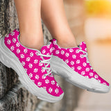 Paw Print Hot Pink Chunky Sneakers (White)