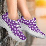 Paw Print Purple Chunky Sneakers (White)